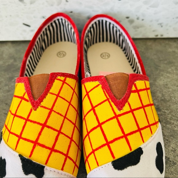 Kid's Custom Toy Story Woody Inspired Slip On Canvas Shoes Sneakers - Picture 6 of 8